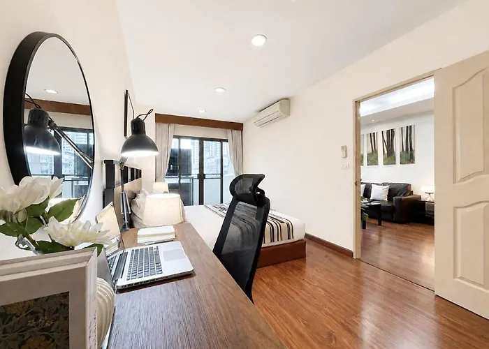 アパート Vibrant Modern 57 Sqm - Ultra Fast Wifi - Bts Thonglor バンコク都